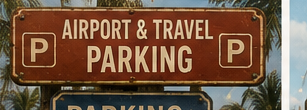 Airport and Travel Parking vintage sign
